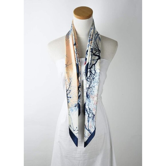 🆕 Women Blue Square Hair Scarf Silk Curly Headband Tie Sleeping Night Fashion - Picture 5 of 6